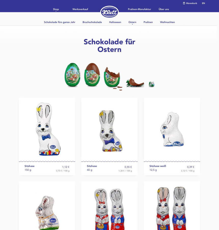 Screenshot of “Klett Schokolade”