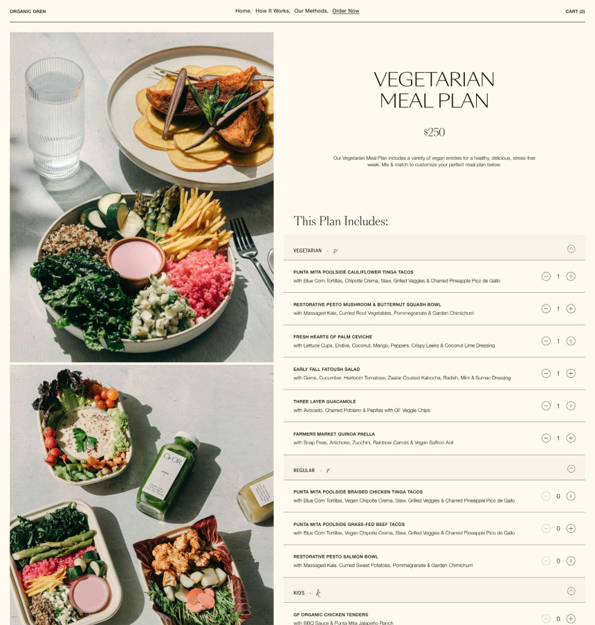 Screenshot of “Organic Oren”